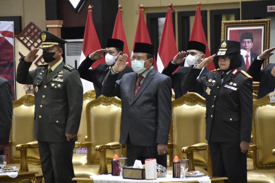 Sekda Prov. Kalteng H. Nuryakin mengikuti upacara Peringatan Hari Kesaktian Pancasila secara virtual