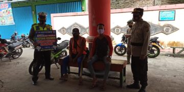 Sat Lantas Polres Seruyan Cegah Covid 19 Dengan Sosialisasi Prokes Kepada Masyarakat