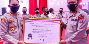Raih WBK, Kapolres Seruyan Terima Penghargaan Dari Kapolda Kalteng
