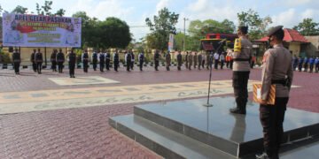 Kapolres Seruyan Pimpin Apel Gelar Pasukan Operasi Ketupat 2021 di Mapolres
