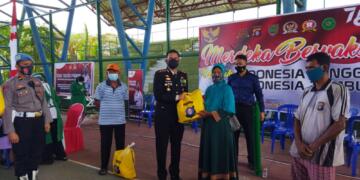 Ada Pembagian Sembako Saat Kegiatan Vaksinasi Polres Seruyan