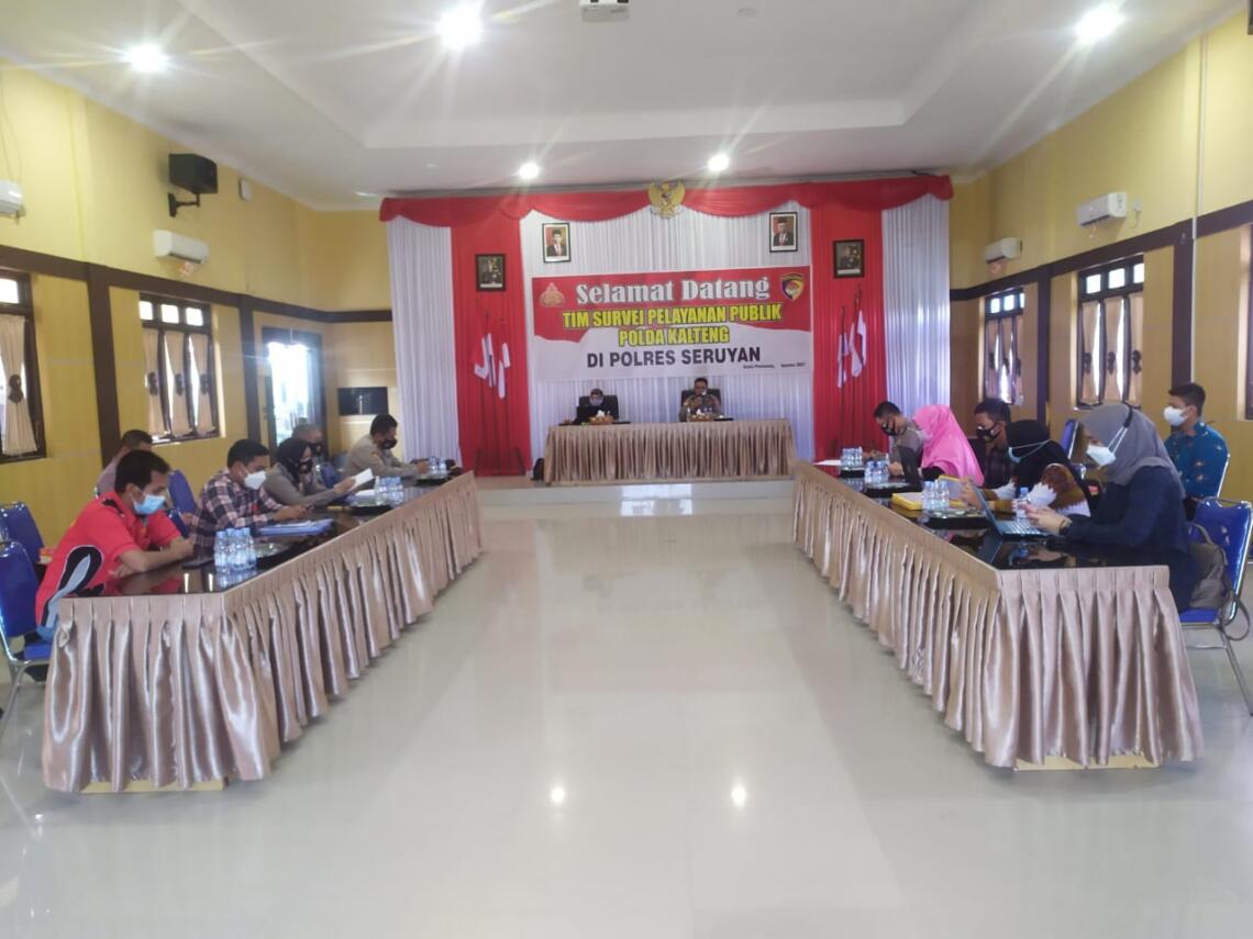 Dalam Rangka Pelayanan Publik yang prima Polres Seruyan mendapatkan kesempatan kunjungan dari Tim Suvei Polda Kalteng, Kamis (05/08/2021). Foto : Tbn