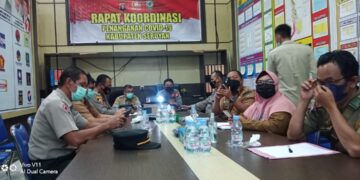 Polres Seruyan Rakor Penanganan Covid-19 dengan Satgas Covid-19