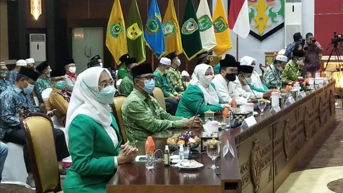 Pembukaan Konfrensi Wilayah Bersama PWNU, GP Ansor dan Fatayat Nahdlatul Ulama Kalimantan Tengah, di Aula Jayang Tingang, Kantor Gubernur Kalimantan Tengah, Sabtu (6/2/2021). Foto : Van