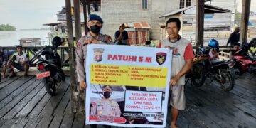 Satpolairud Polres Seruyan Himbau Masyarakat Terapkan Prokes