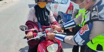 Sat Lantas Polres Seruyan Terus Sampaikan Imbauan Larangan Mudik