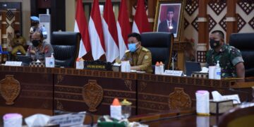 Sugianto Pimpin Rapat Penanganan Covid-19 Tidaklanjut Arahan Presiden