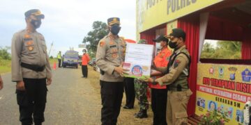 Kapolres Seruyan Cek  Pos Pengamanan Operasi Ketupat Telabang 2021