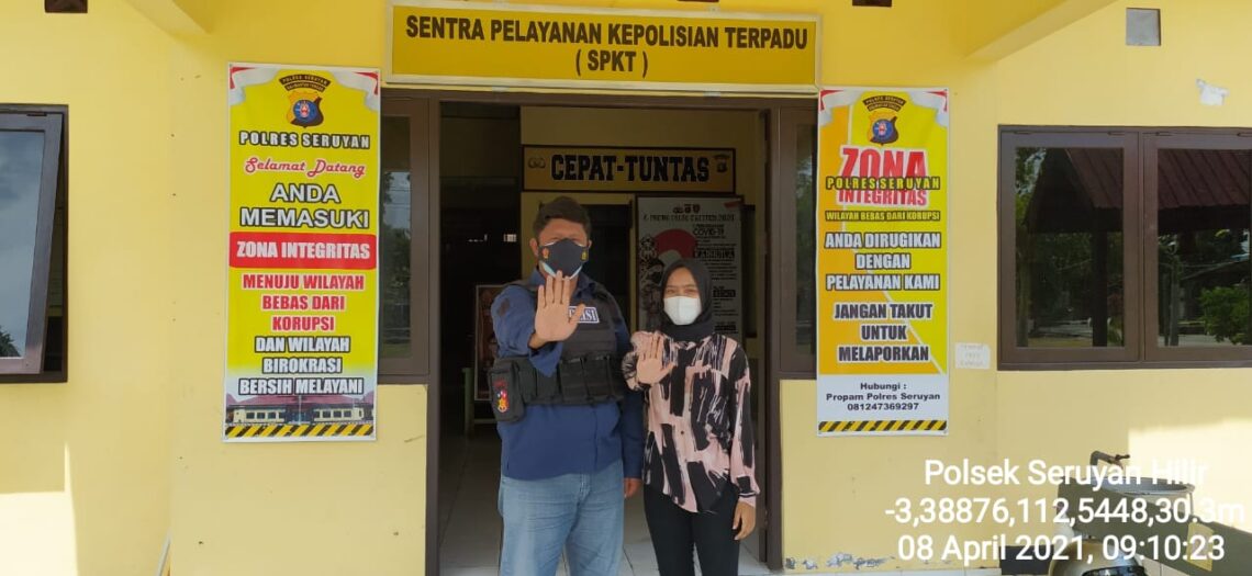 Polsek Seruyan Hilir laksanakan Sosialisasi Sapu Bersih Pungutan Liar, Kamis  (08/4/2021) siang. Foto : Tbn