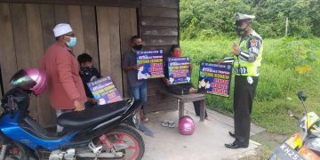 Sosialisasi Prokes, Satlantas Polres Seruyan Sasar ke Permukiman Warga