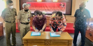 Kadislutkan Kalteng dan Kadislutkan Bali Tandatangani PKS