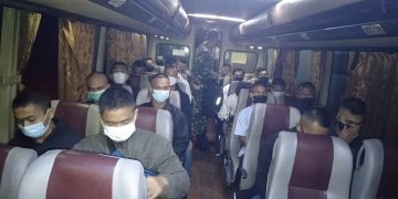 Kodim 1017 /Lmd Berangkatkan Puluhan Peserta Test Seleksi Tamtama PK TNI AD Tahun 2021