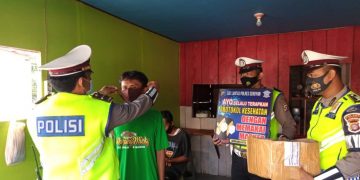 Satlantas Polres Seruyan Himbau Masyarakat Peduli Covid-19