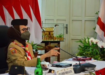 Ketua Kwarda Gerakan Pramuka Kalteng Hadiri Rakernas Melalui Video Conference