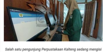 Permudah Pelayanan, Perpustakaan Kalteng Gunakan Buku Tamu Elektronik