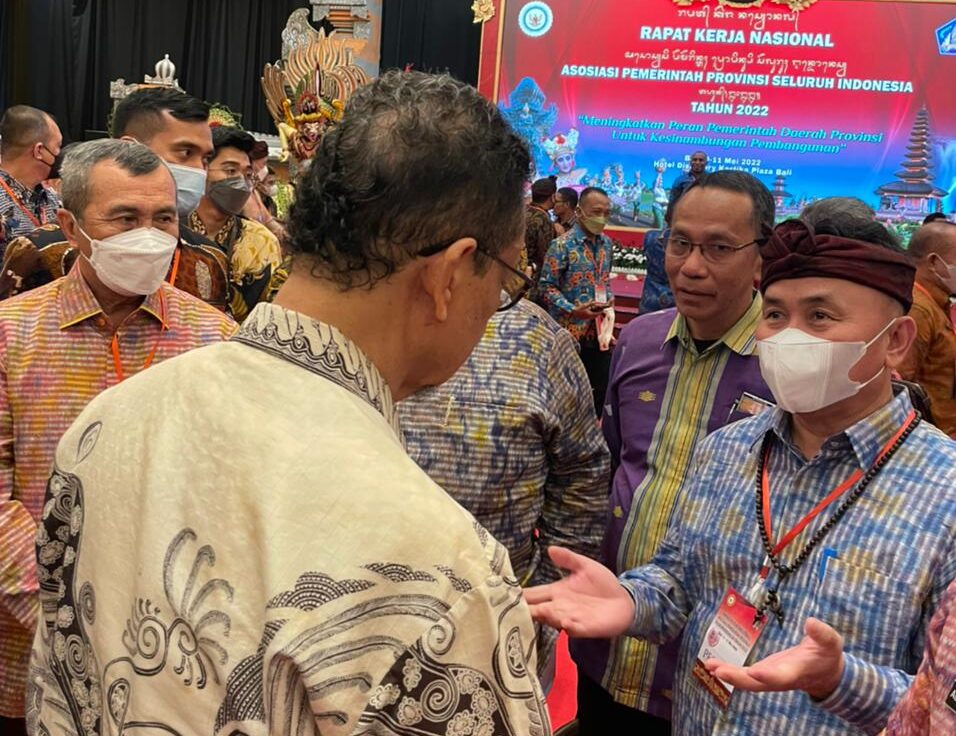 Gubernur Kalteng H. Sugianto Sabran saat menghadiri Rakernas APPSI Tahun 2022 di Bali