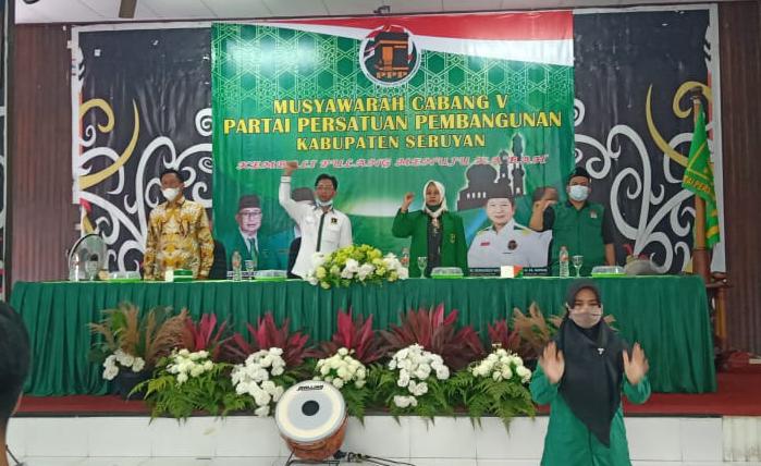 Kegiatan Pembukaan Muscab PPP Kabupaten Seruyan yang mengagendakan pemilihan Tim Formatur dan rangkaian arahan dari ketua DPW PPP Kalteng dalam peran kader PPP untuk merawat pembangunan di daerah. Foto : Ags