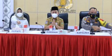 Gubernur H Sugianto Sabran Pimpin Rapat Evaluasi Penanganan Covid-19
