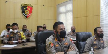 Kapolres Beserta PJU Hadiri Vicon Anev Vaksinasi dengan Kapolda Kalteng
