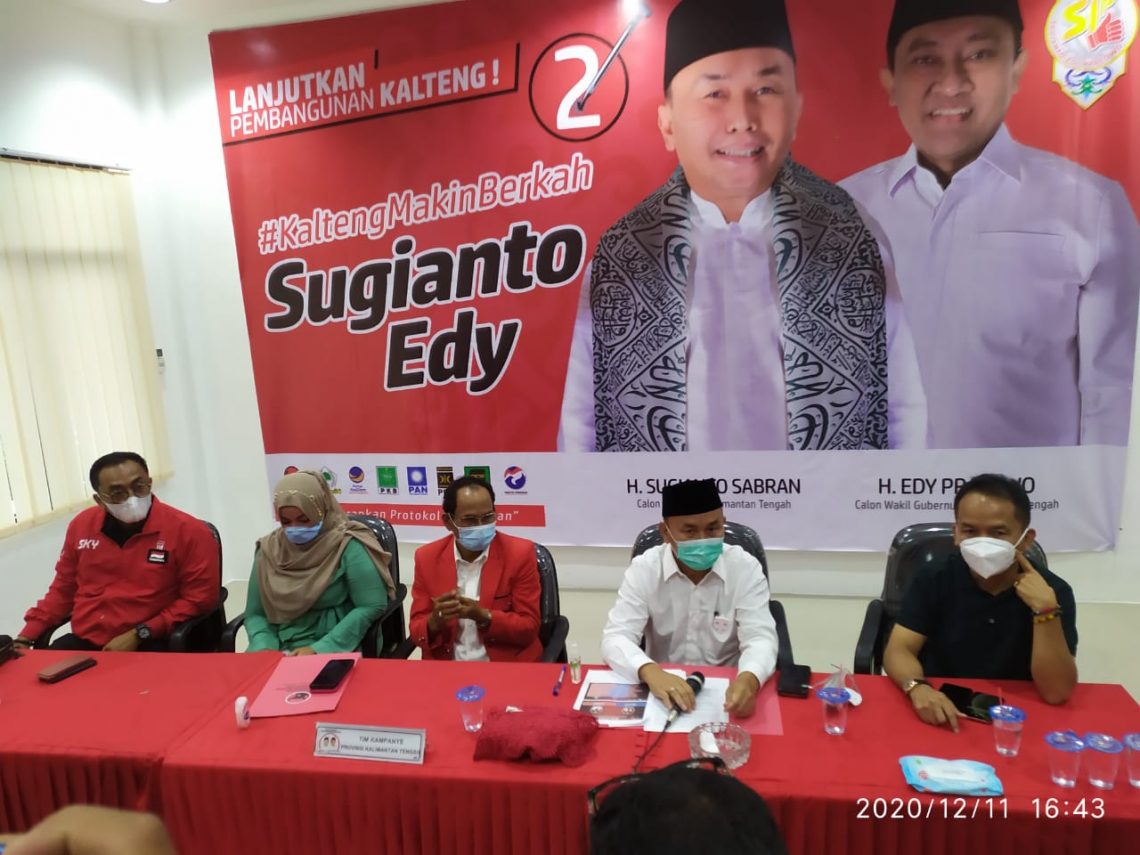 H Sugianto Sabran saat jumpa pers, Jumat (11/12/2020). Foto : Hs