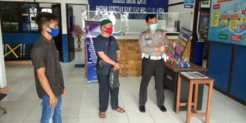 Sat Lantas Polres Seruyan Sosialisasi Prokes Cegah Covid-19 ke Warga Kuala Pembuang