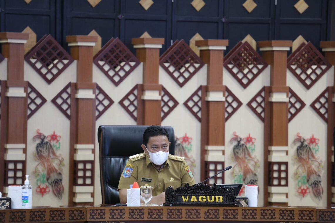 Wakil Gubernur Kalteng H. Edy Pratowo saat membuka secara resmi Rapat koordinasi TPAKD se-Kalteng. Foto : Ist