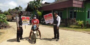 Polsek Seruyan Hulu Giat Prokes di Desa Tumbang Manjul