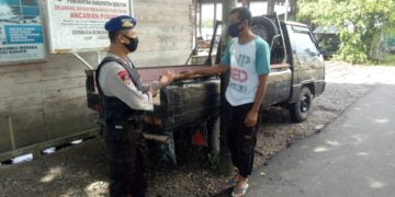 Satpolairud Polres Seruyan Ajak Masyarakat Selalu Taati Prokes