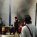 Studio TVRI Kalteng yang Sedang Direhab Terbakar