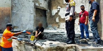 Polresta Palangka Raya Gelar Pra Rekontruksi Terbakarnya Gedung Gorseni UPR