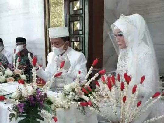 Prosesi Akad Nikah H Agustiar Sabran dan Aisyah Thisia Bianty, Kamis (18/3/2021). Foto : Ist