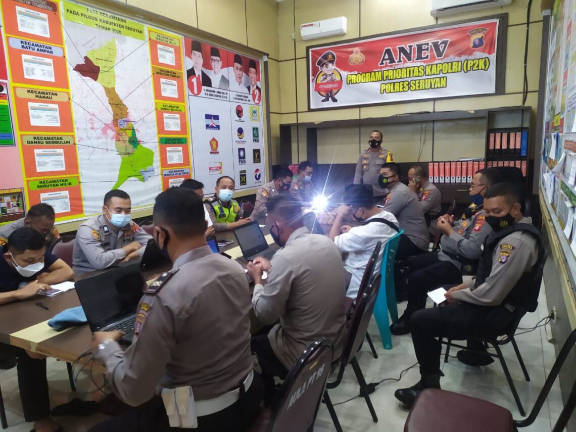 Wakapolres Pimpin Anev Program Prioritas Kapolri (P2K) Polres Seruyan. Foto : Tbn