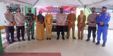 Kasat Binmas dan PJU Cek Posko PPKM Pasar Saik Kuala Pembuang