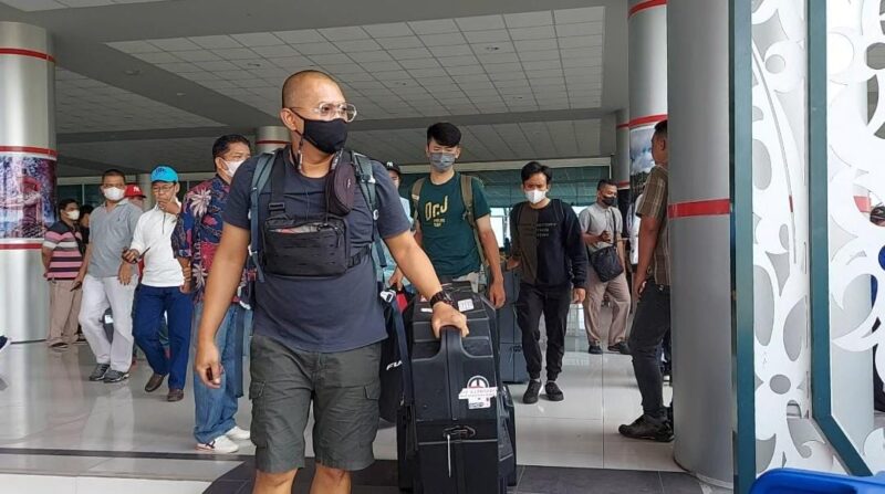 Sejumlah atlit sepeda nasional mulai berdatangan ke Palangka Raya, Kamis (18/8/2022). Foto : Ist