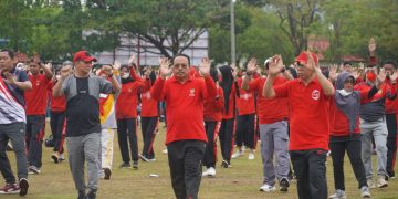 Sambut Hari Jadi KORPRI ke-51, Pemprov. Kalteng Gelar Senam Bersama