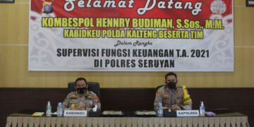 Kapolres Seruyan Sambut Tim Supervisi dan Asistensi Keuangan Bidkeu Polda Kalteng