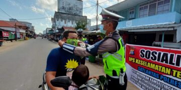 Sat Lantas Polres Seruyan Sosialisasi Operasi Keselamatan Telabang dan Cegah Covid-19   