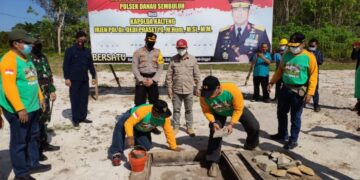 Kapolda Letakkan Batu Pertama Pembangunan Musholla Polsek Danau Sembuluh Seruyan