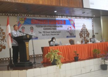 Buka Konferensi PGRI ke III, Jaya S. Monong Sebut Konsentrasi Penuh Tingkatkan Mutu Pendidikan Gumas