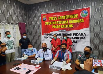 Konferensi Pers Narkotika, Polda Kalteng Tangkap 2 Pengedar Sabu di 2 TKP Berbeda