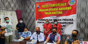 Konferensi Pers Narkotika, Polda Kalteng Tangkap 2 Pengedar Sabu di 2 TKP Berbeda