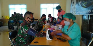 110 Anggota Kodim 1017/Lamandau Disuntik Vaksin Sinovac Tahap I