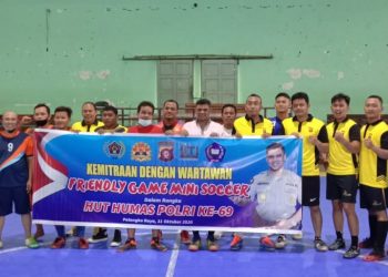 HUT Humas Polri ke-69, Polda Kalteng-Insan Pers Gelar Futsal Persahabatan