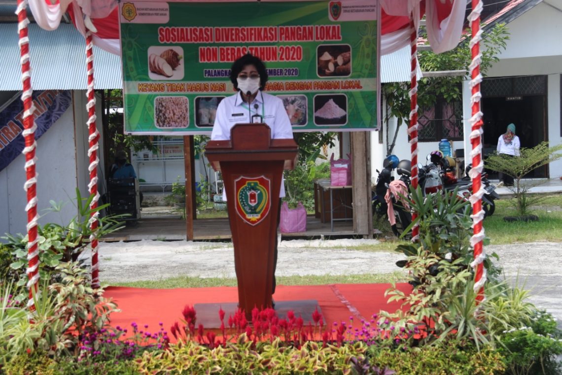 Plt. Kepala Dinas Ketahanan Pangan Lilies Suriani saat menyampaikan sambutannya. FOTO : biro adpim.