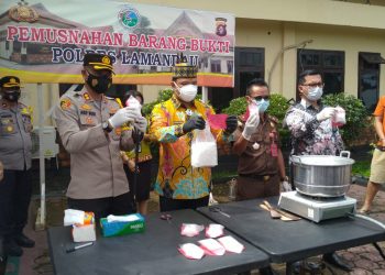 Polres Lamandau Musnahkan 1,7 Kg Sabu yang Dikendalikan dari Dalam Lapas