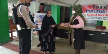 Posko PPKM Berbasis Mikro Awasi Pengunjung di Pasar Saik Kuala Pembuang
