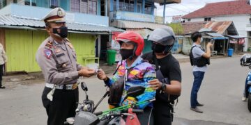 Sat Lantas Polres Seruyan Himbau Masyarakat Untuk Selalu Gunakan Masker