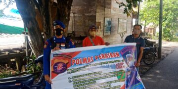 Satpolairud Polres Seruyan Imbau Warga Patuhi Prokes   