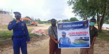 Pendekatan Persuasif, Ditpolairud Sosialisasi Anti Narkoba di Pesisir DAS Kumai