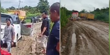 Jalan Trans Kalimantan Pangkoh – Bahaur Menuju Pelabuhan Rusak Parah